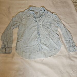 Rails chambray frayed hem stars detail button up top womens medium